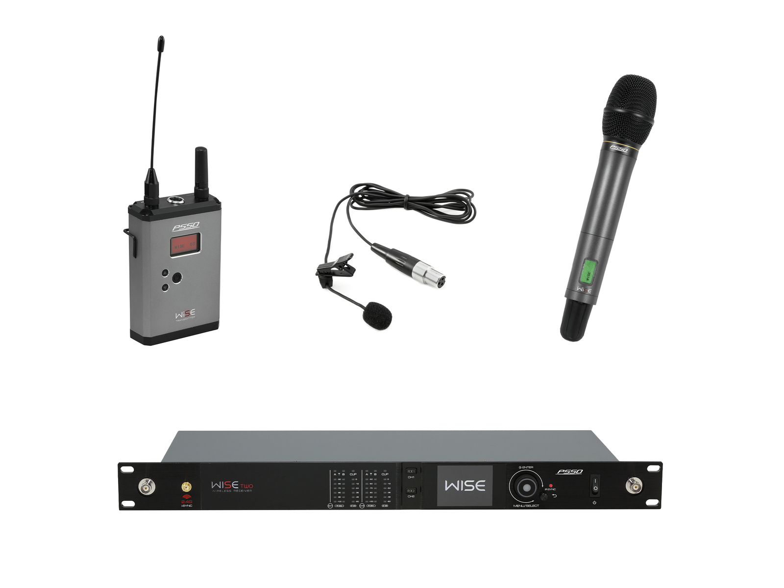 PSSO Set WISE TWO + Dyn. wireless microphone + BP + Lavalier 518-548MHz