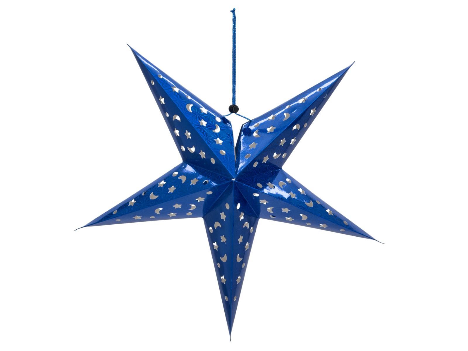 EUROPALMS Stern Laterne, Papier blau, 75 cm