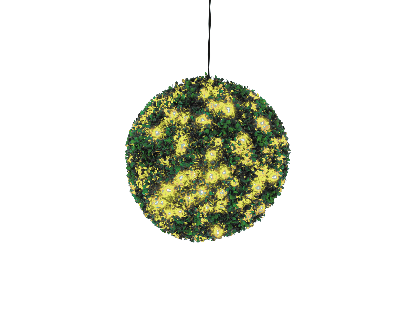 EUROPALMS Buchsbaumkugel mit gelben LEDs, künstlich, 40cm