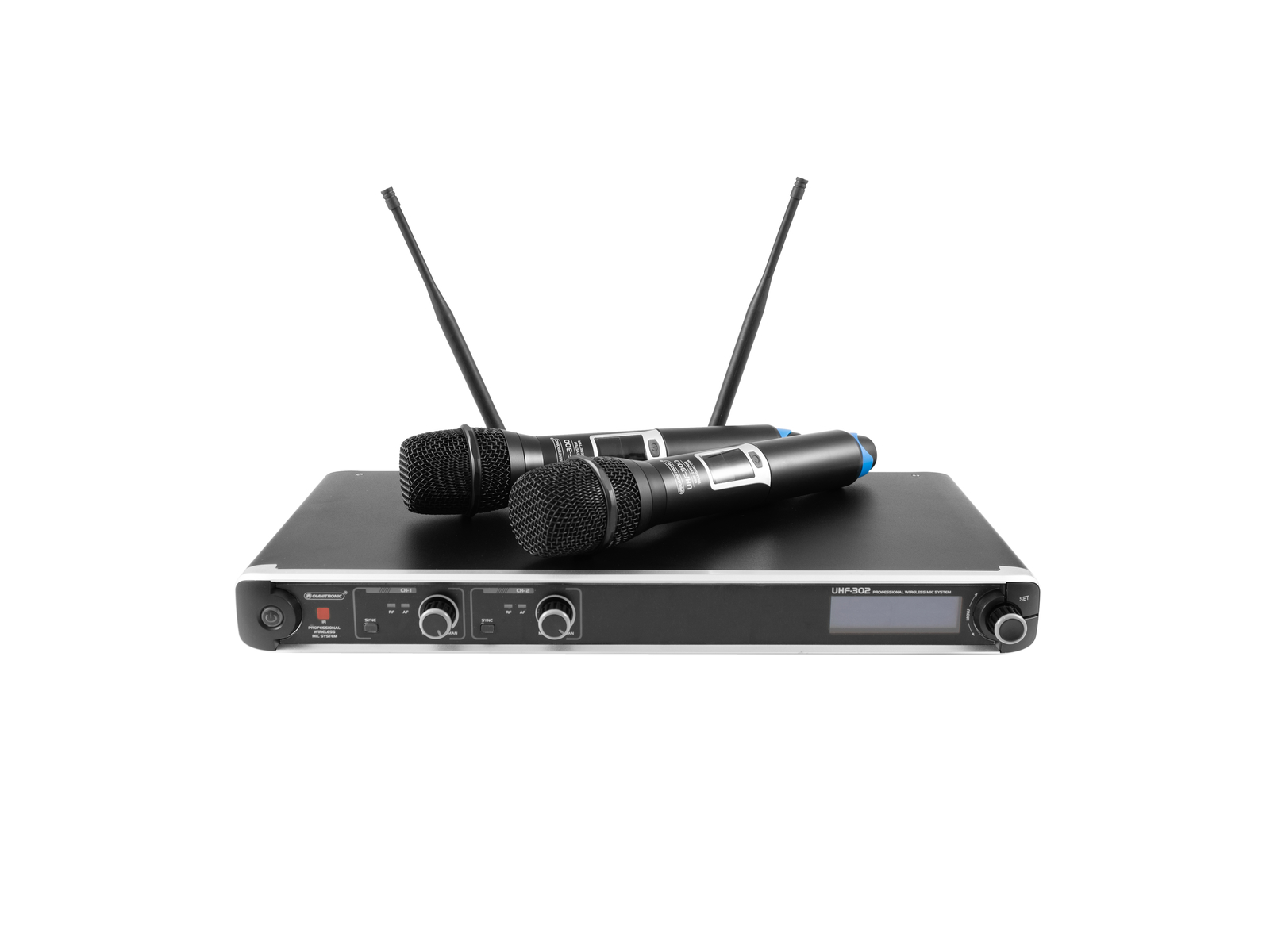 OMNITRONIC UHF-302 2-Channel Wireless Mic System 823-832/863-865MHz