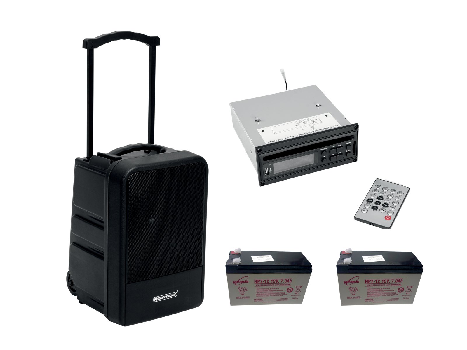 OMNITRONIC Set MOM-10BT4 Modular-Drahtlos-PA-System + CD-Player mit USB&SD + 2x Akku***Artikel nicht verfügbar***