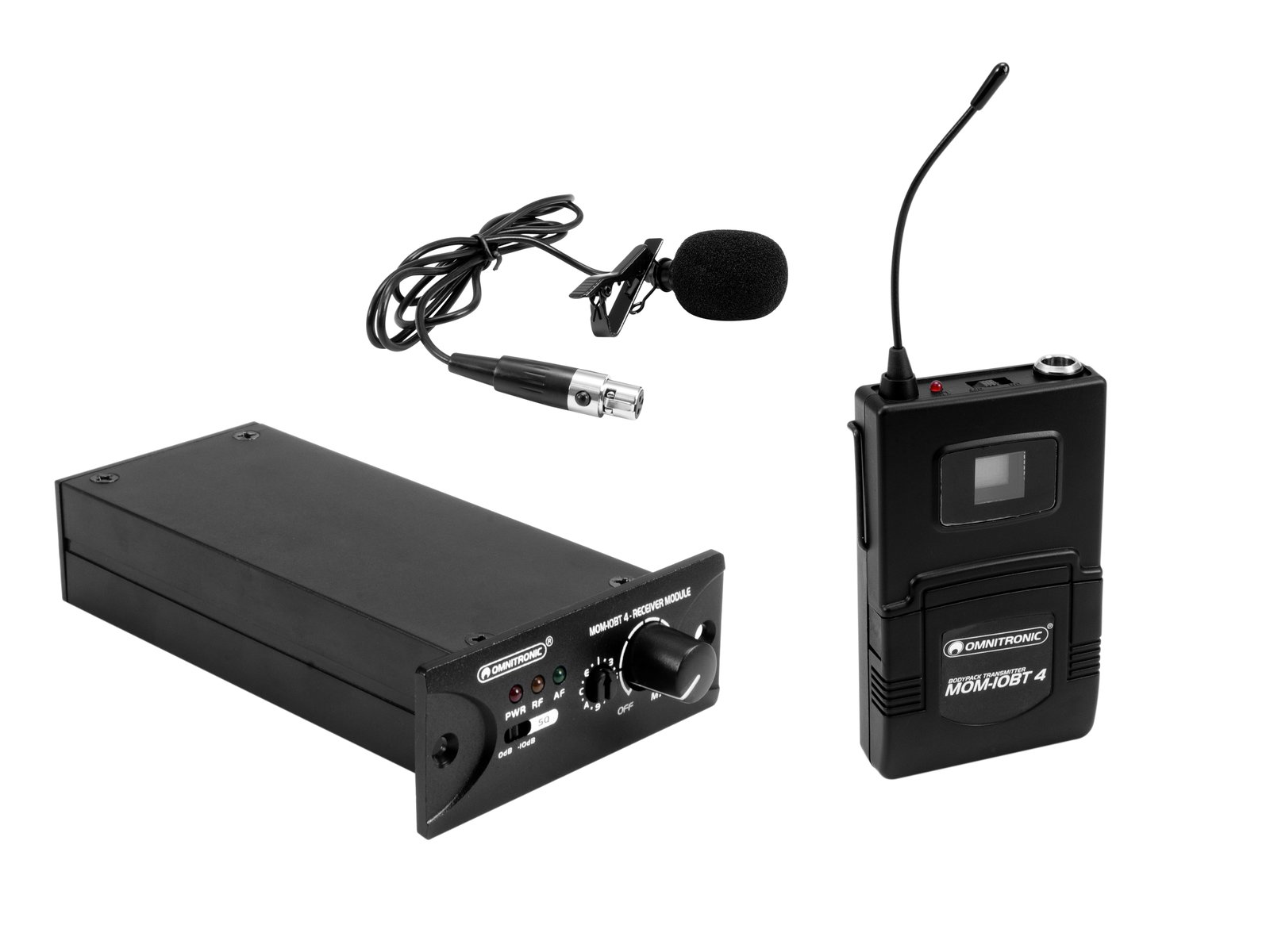OMNITRONIC Set MOM-10BT4 Empfangsmodul + Taschensender + Lavalier-Mikrofon