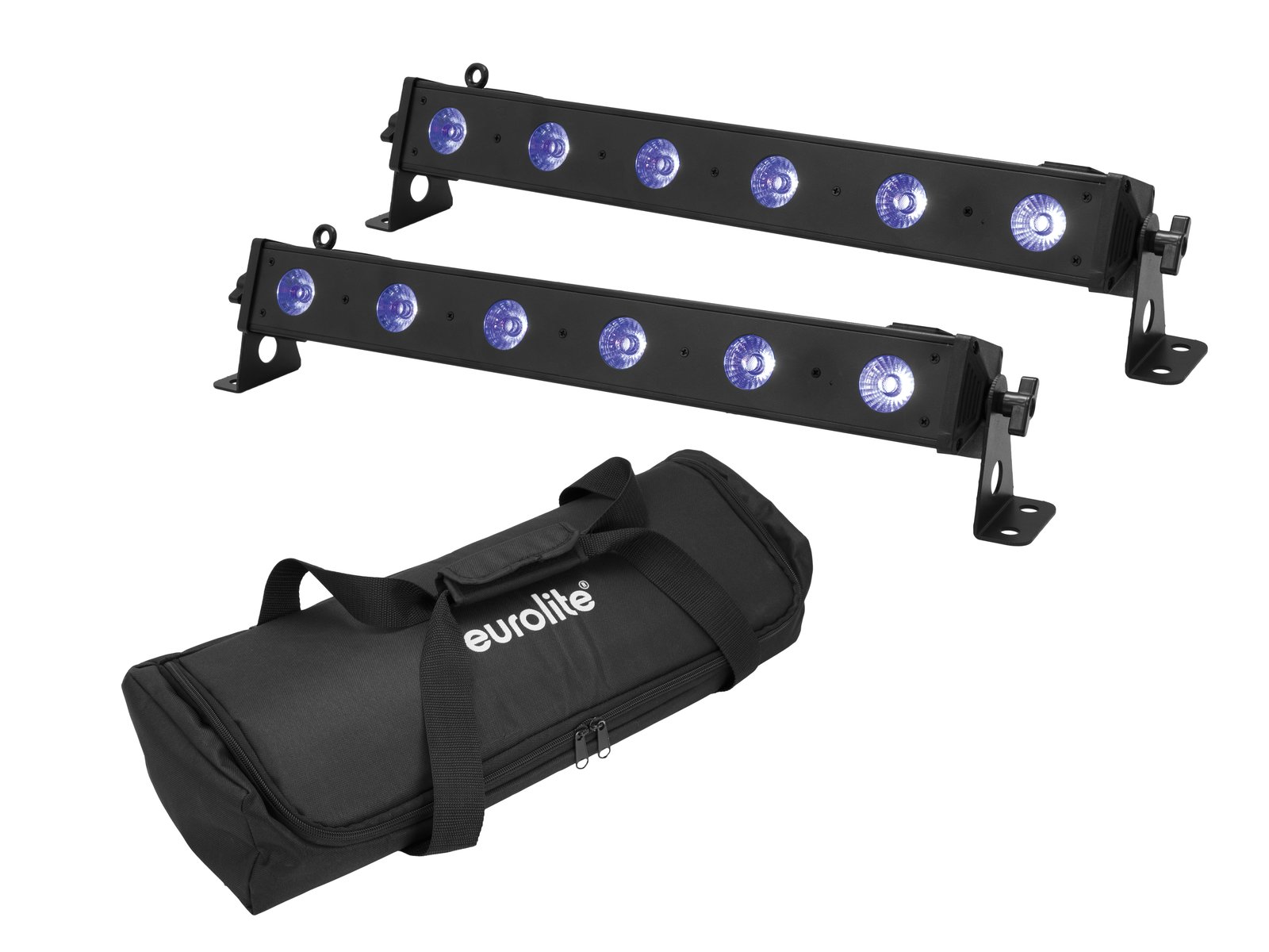 EUROLITE Set 2x LED BAR-6 QCL RGB+UV Leiste + Soft-Bag