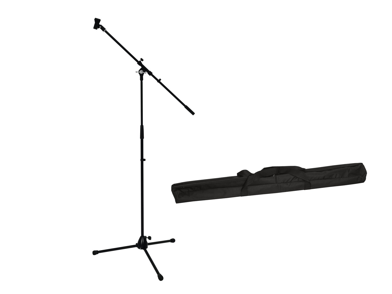 OMNITRONIC Set Mikrofonstativ mit Galgen PRO schwarz + Tasche