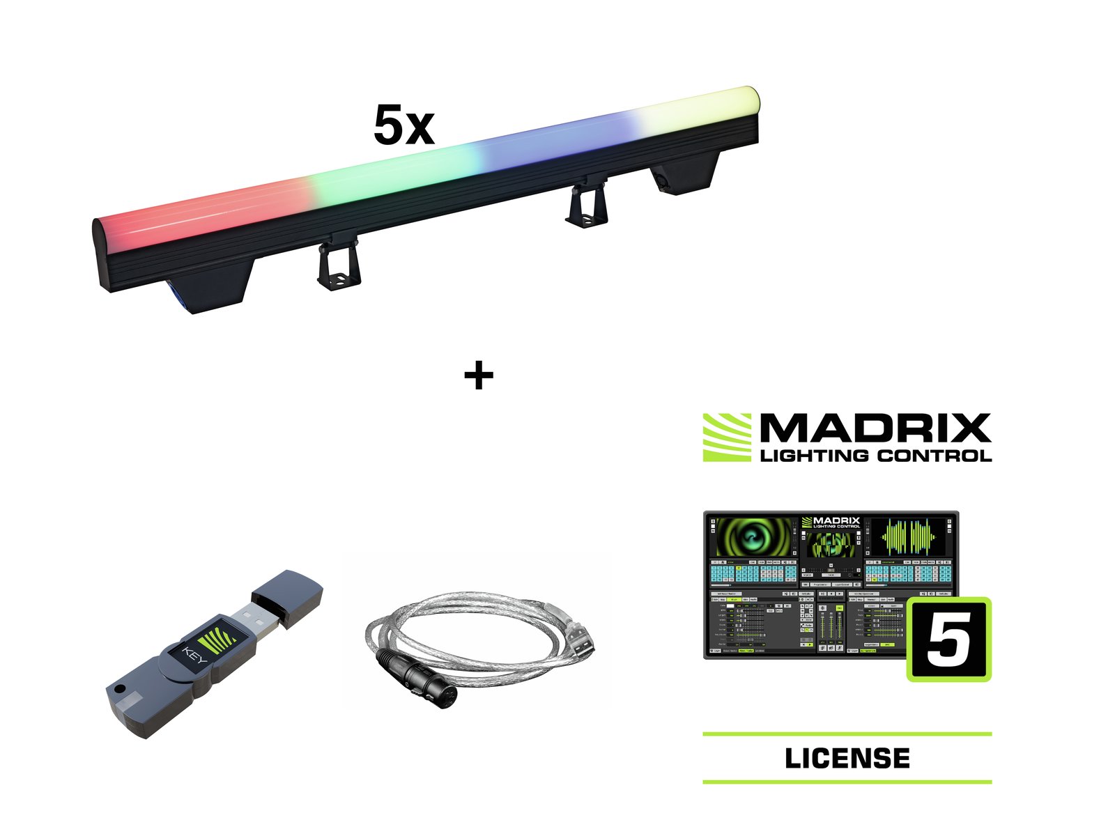 EUROLITE Set 5x LED PT-100/32 Pixel DMX Tube + Madrix Software***Artikel nicht verfügbar***