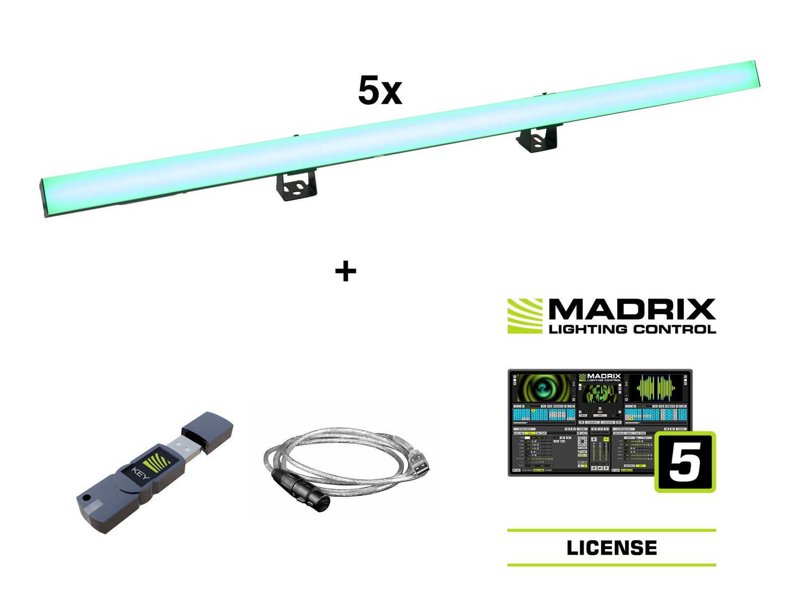 EUROLITE Set 5x LED PR-100/32 Pixel DMX Rail + Madrix Software***Artikel nicht verfügbar***
