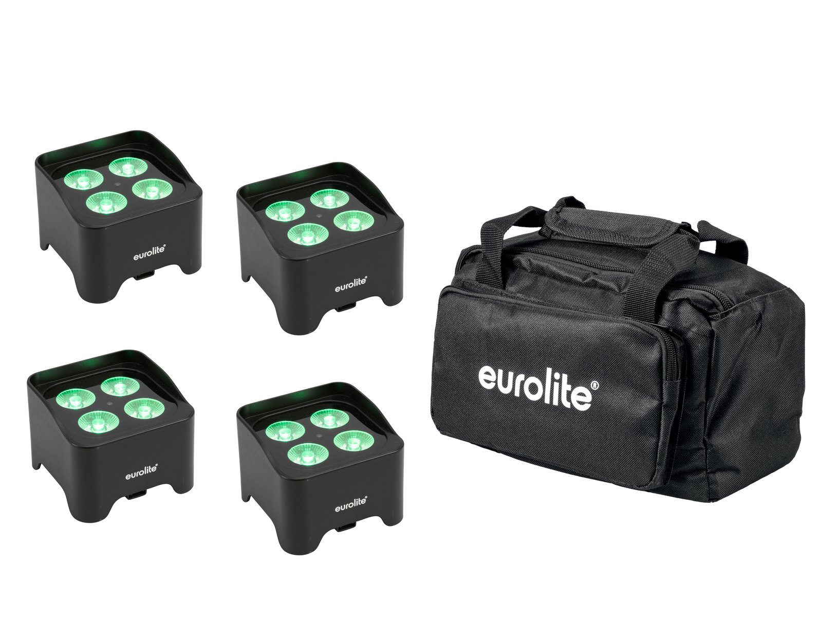 EUROLITE Set 4x AKKU Mini UP-4 QCL Spot + Soft-Bag