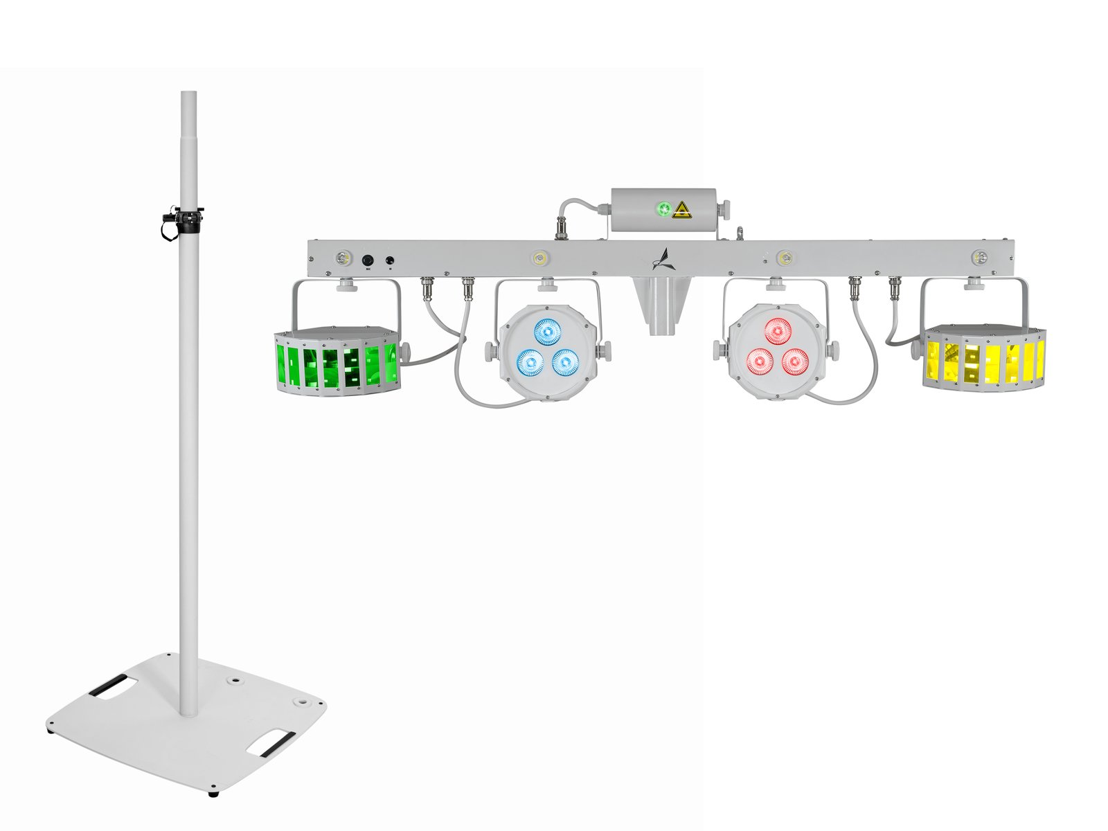 EUROLITE Set LED KLS Laser Bar FX-Lichtset weiß + BPS-3 Boxenhochständer weiß