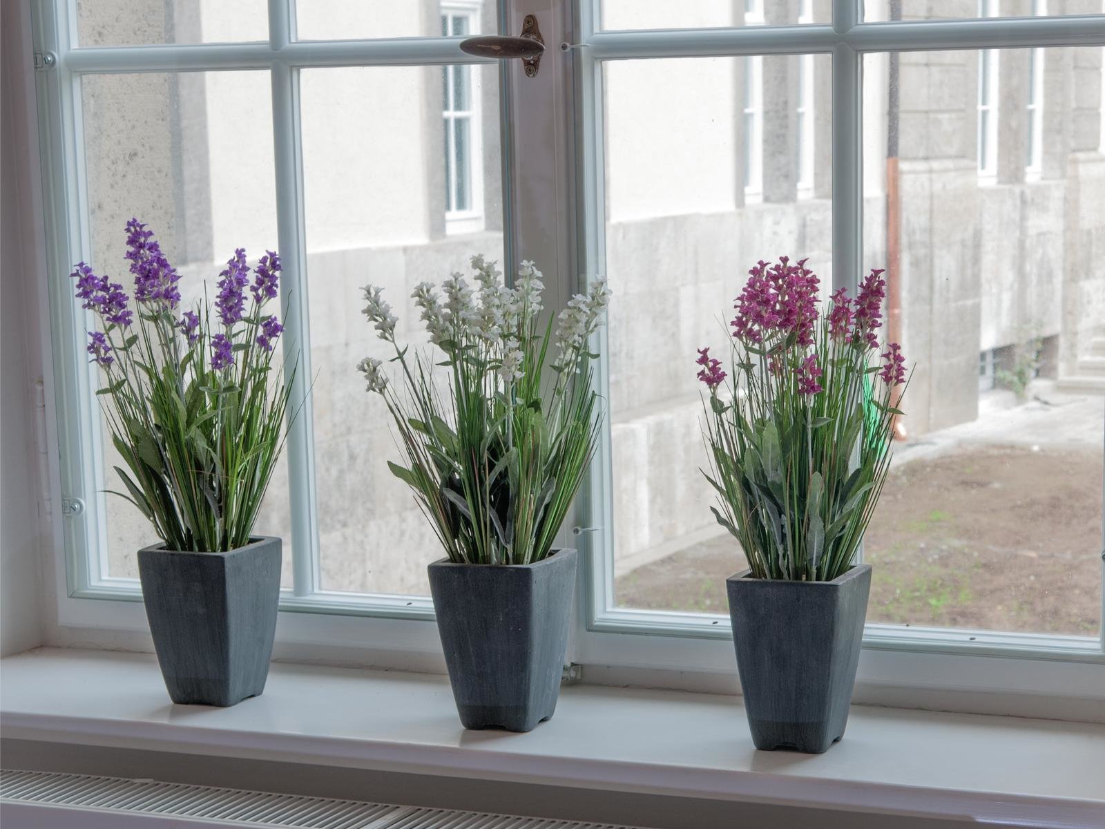 Lavendel, Kunstpflanze, 45cm im Dekotopf, - europalms lila