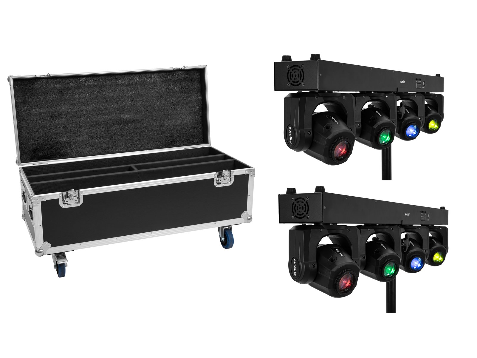 EUROLITE Set 2x LED TMH Bar S120 + Case mit Rollen