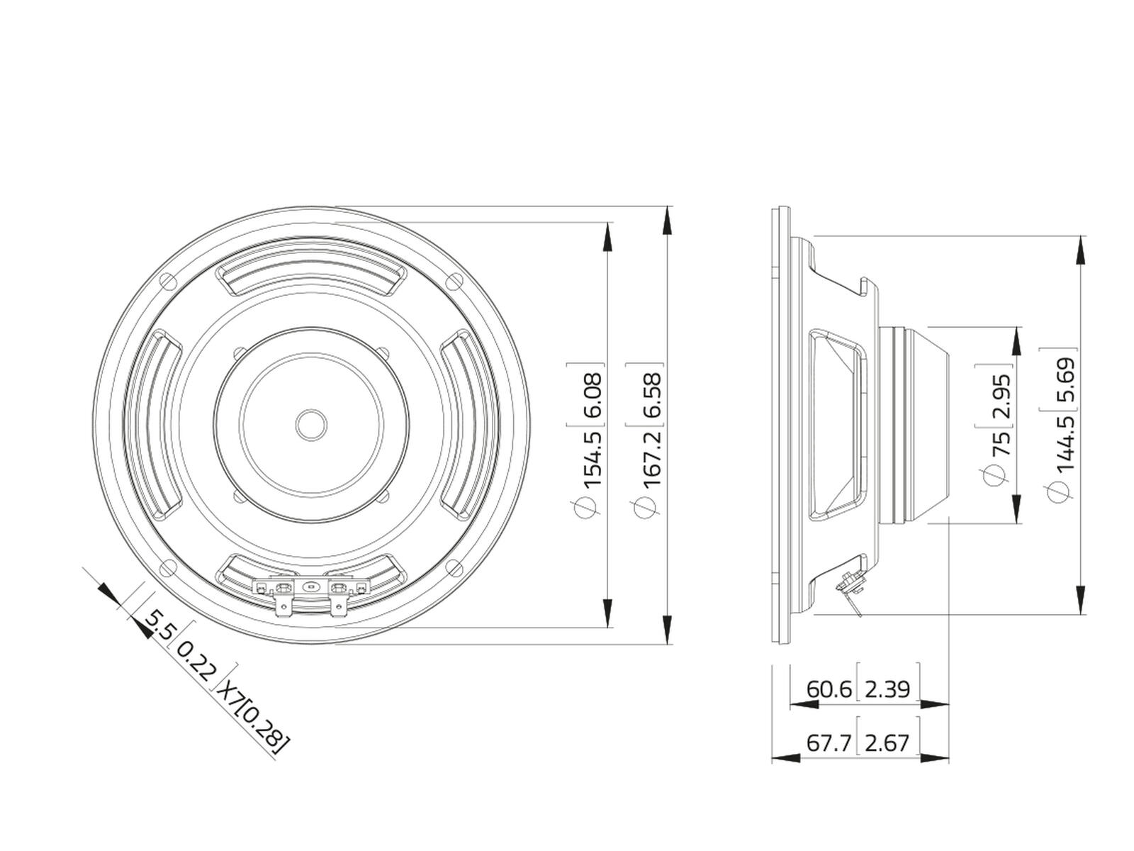 LAVOCE WSN061.52-4 6,5 Zoll Woofer, Neodym, Stahlkorb