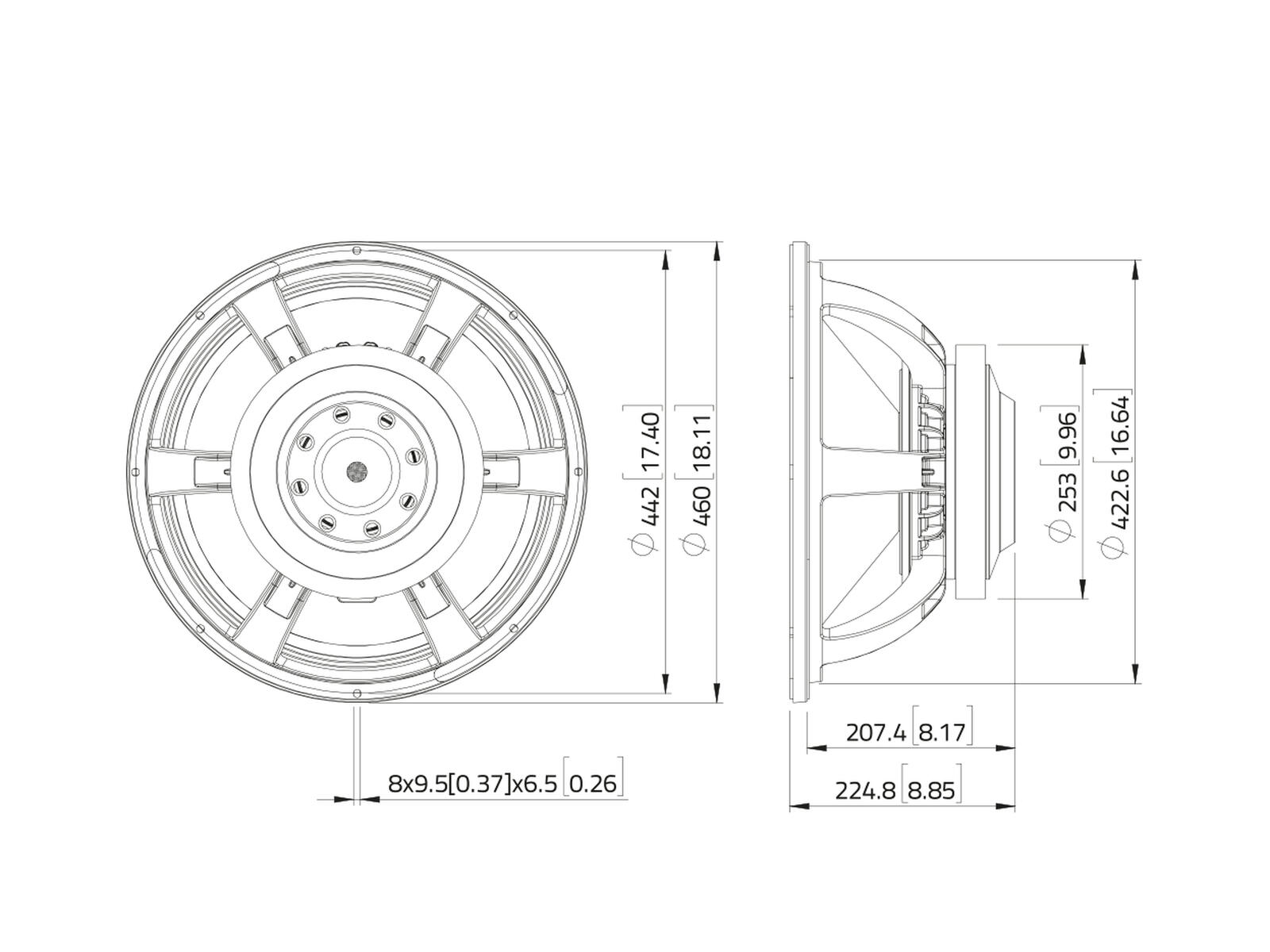 LAVOCE SAF184.50-4 18 Zoll Subwoofer, Ferrit, Alukorb