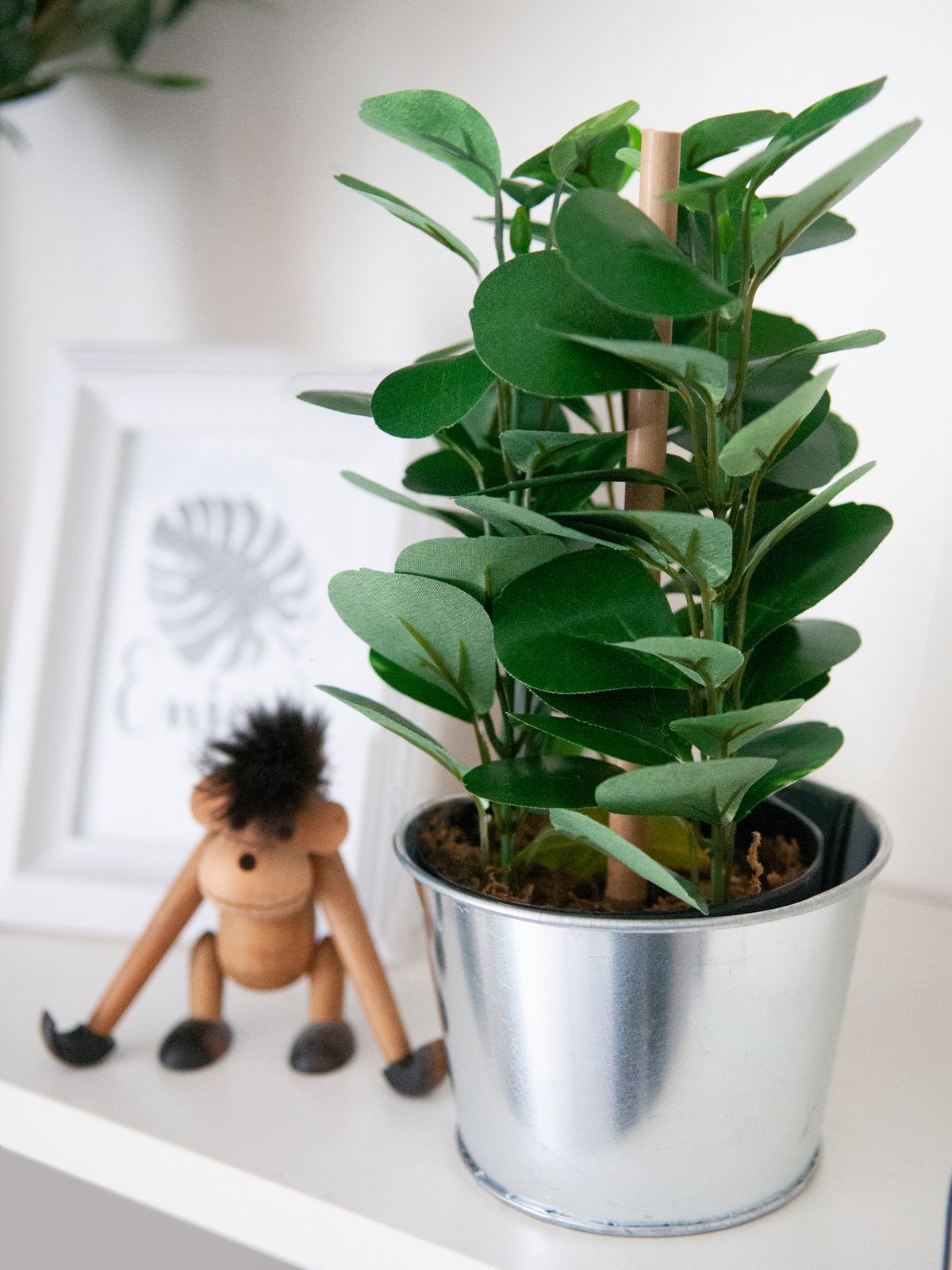 Kunstpflanze Europalms Grünblatt im Keramiktopf 30cm 72 Blätter 
