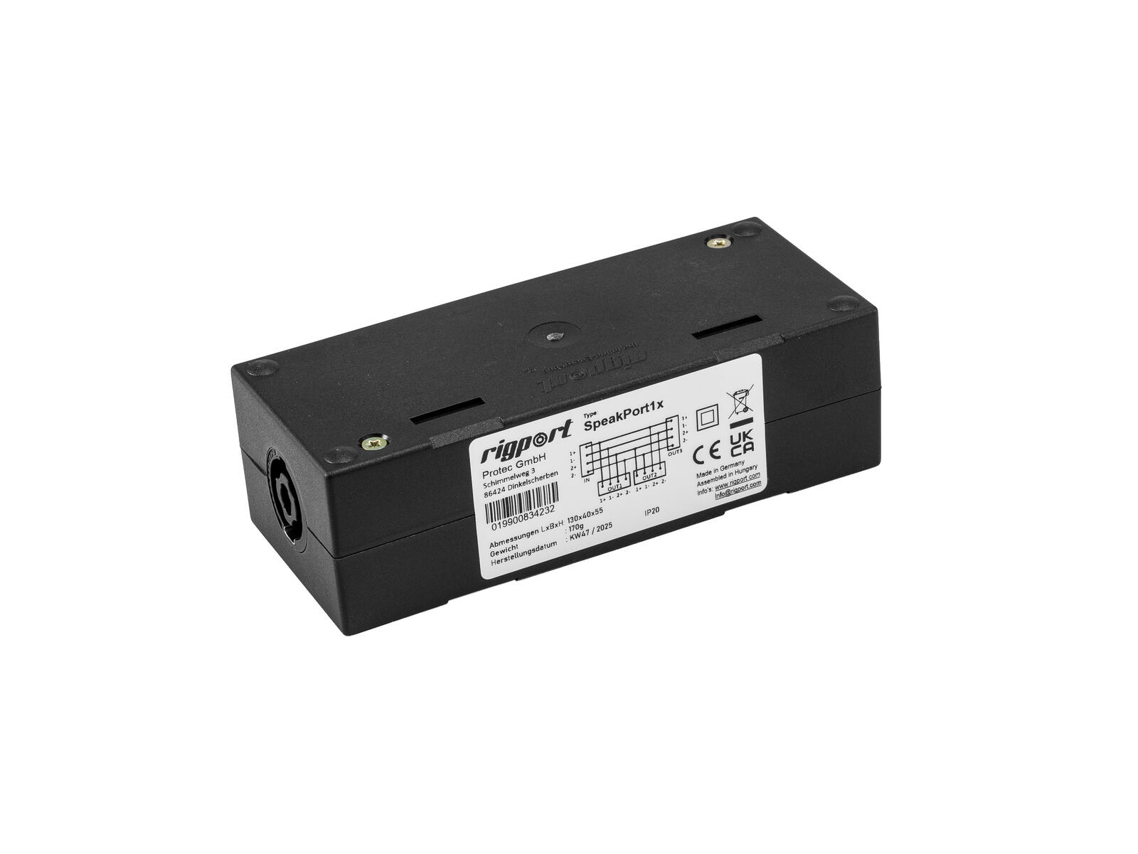 RIGPORT SPEAKPORT1x SPEAKON IN-OUT 2x SPEAKON BIAMP BREAKOUT