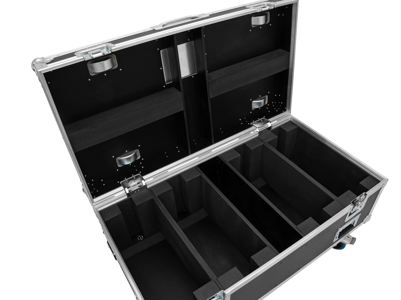 ROADINGER Flightcase HIGHLINE 4x Multiflood Pro IP SMD RGBW Strobe/Wash MK2, mit Rollen