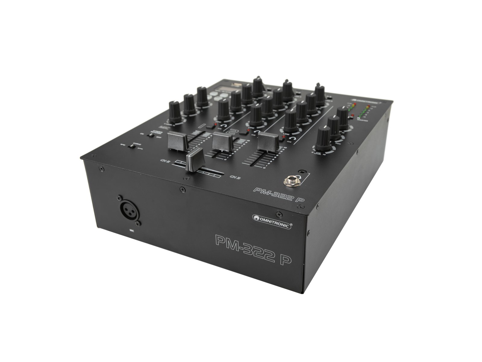 OMNITRONIC PM-322P 3-Kanal-DJ-Mixer mit Bluetooth und USB-Player