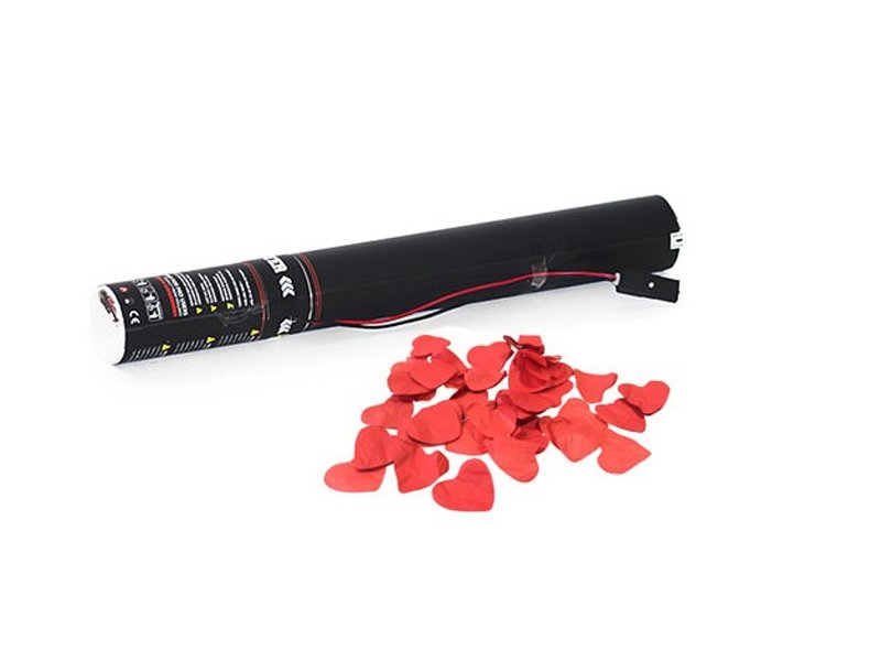 TCM FX Konfetti-Ladung elektrisch 50cm, rote Herzen