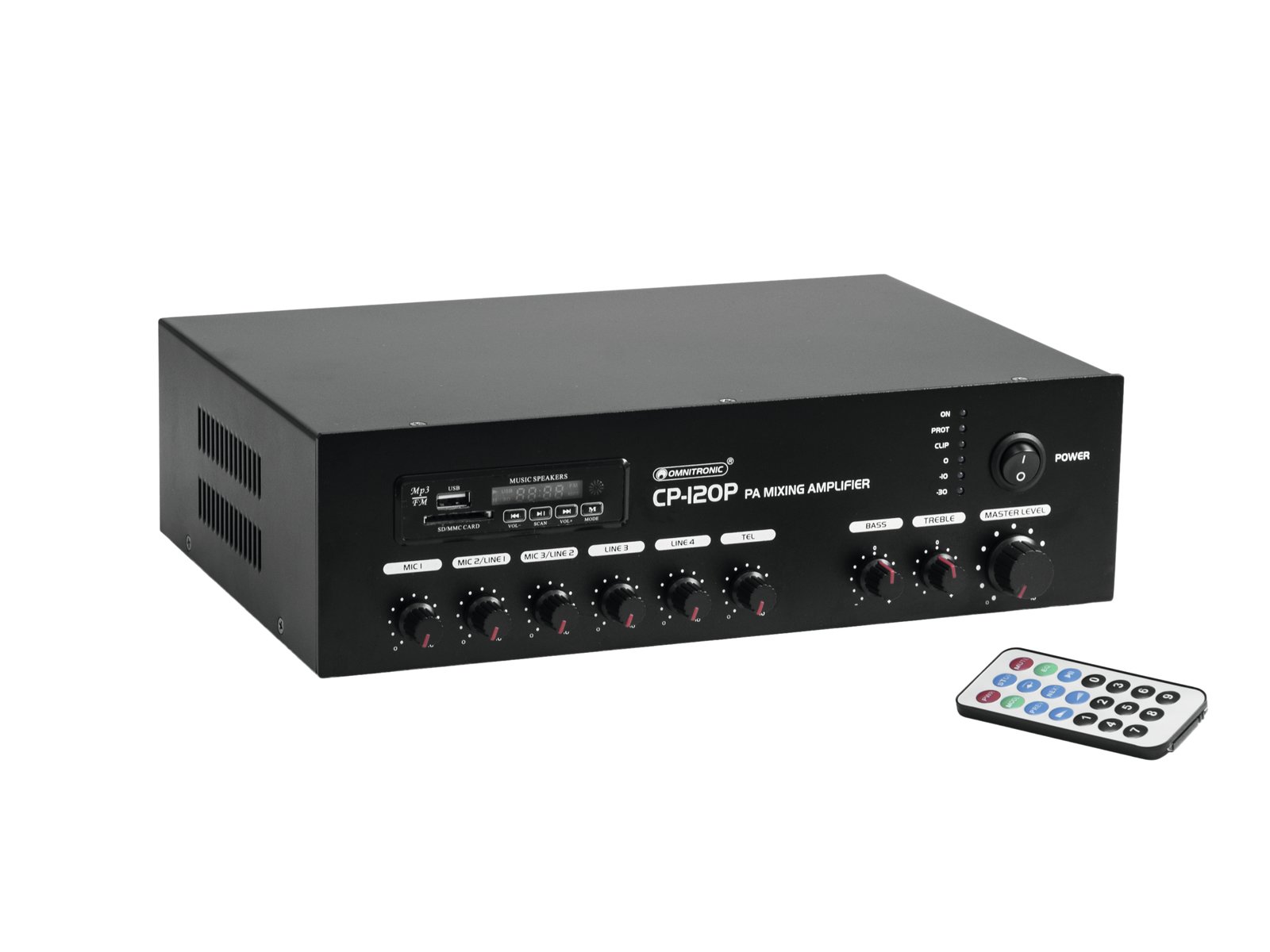 AMPLI MPVZ-120 OMNITRONIC 6Z, 120W 70V,100V 4-16ohm MP3,SD,USB,CHIME