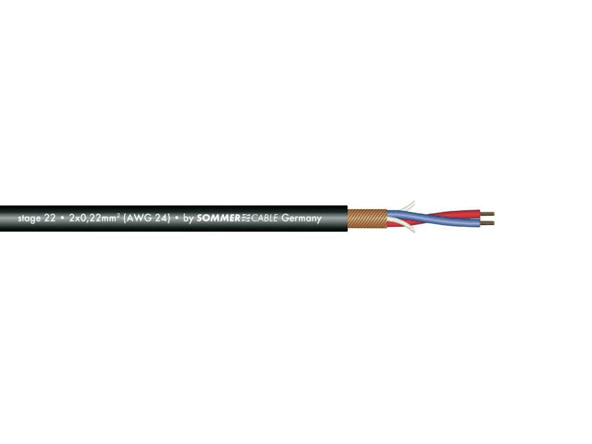 SOMMER CABLE Mikrofonkabel 2x0,22 100m sw Stage 22