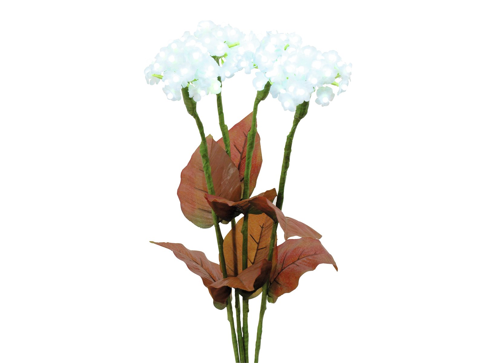 EUROPALMS Hortensie, weiß mit Blüten, 100 LEDs
