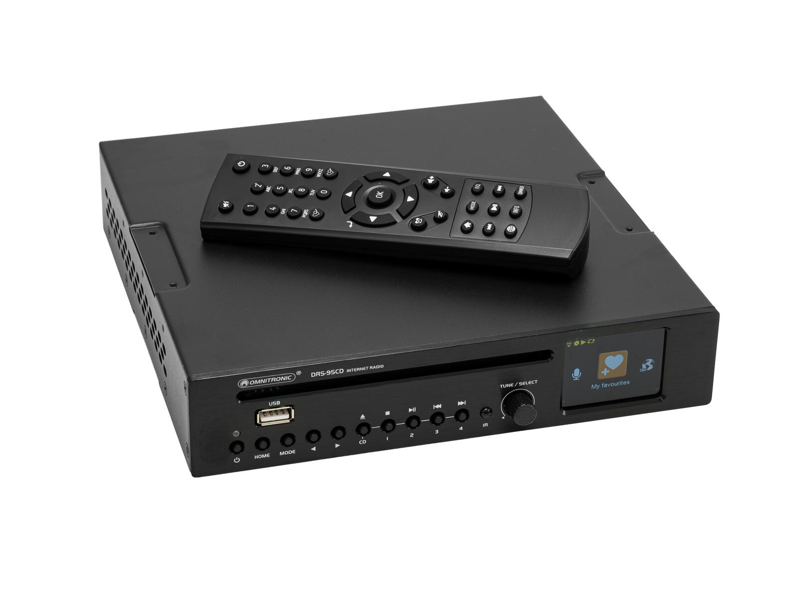 OMNITRONIC DRS-95CD Internetradio mit DAB+, Bluetooth und CD-Player