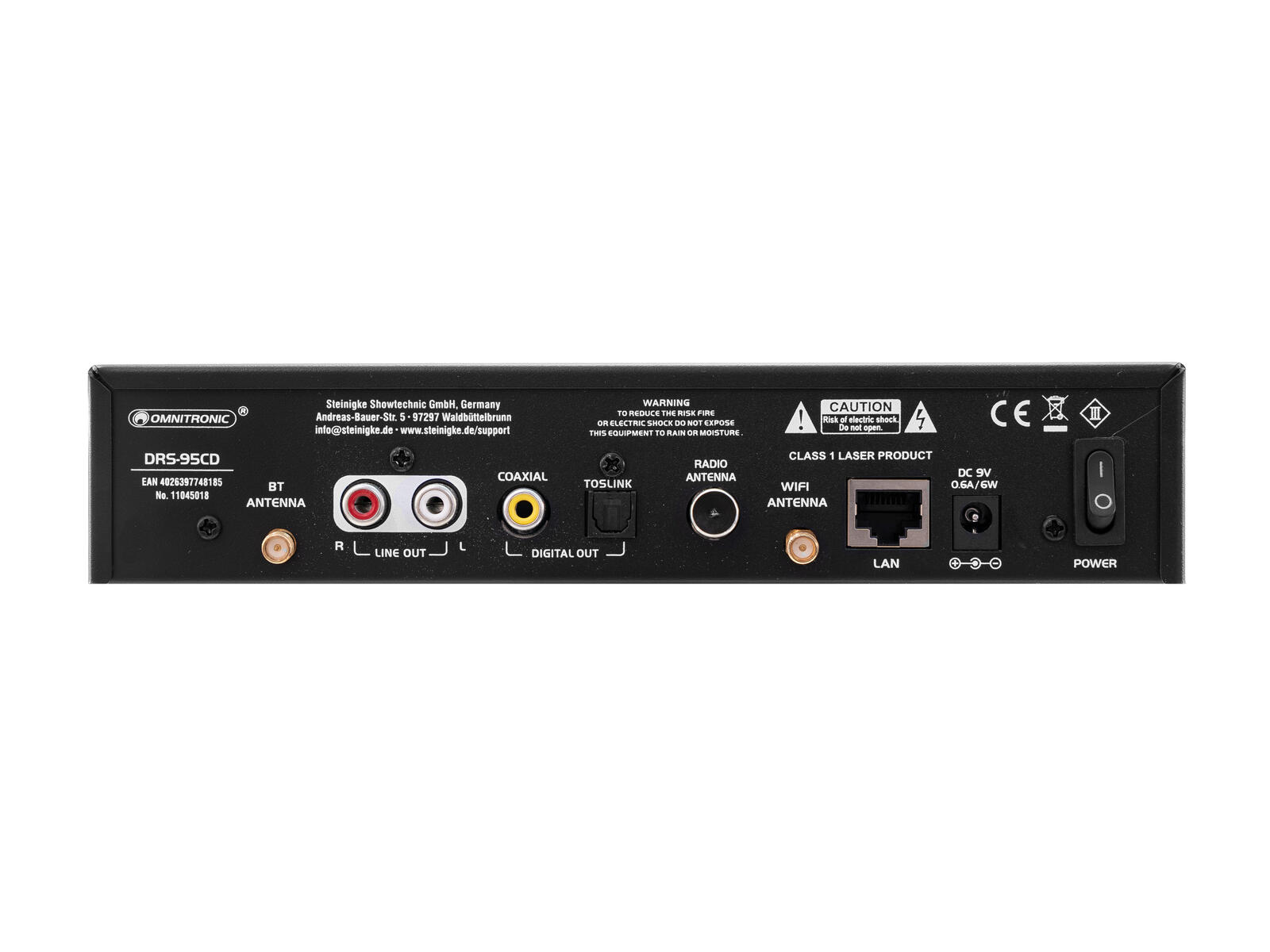 OMNITRONIC DRS-95CD Internetradio mit DAB+, Bluetooth und CD-Player