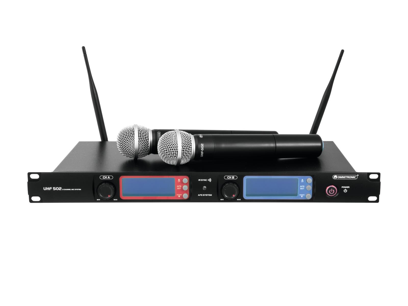 OMNITRONIC Système de microphone portable UHF-E4 823,6/826,1/828,6/831,1 MHz