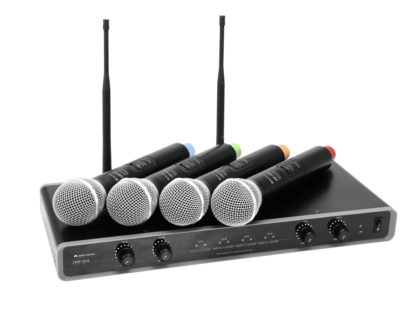 OMNITRONIC Système de microphone sans fil UHF-304 4 canaux 823-832/863-865  MHz