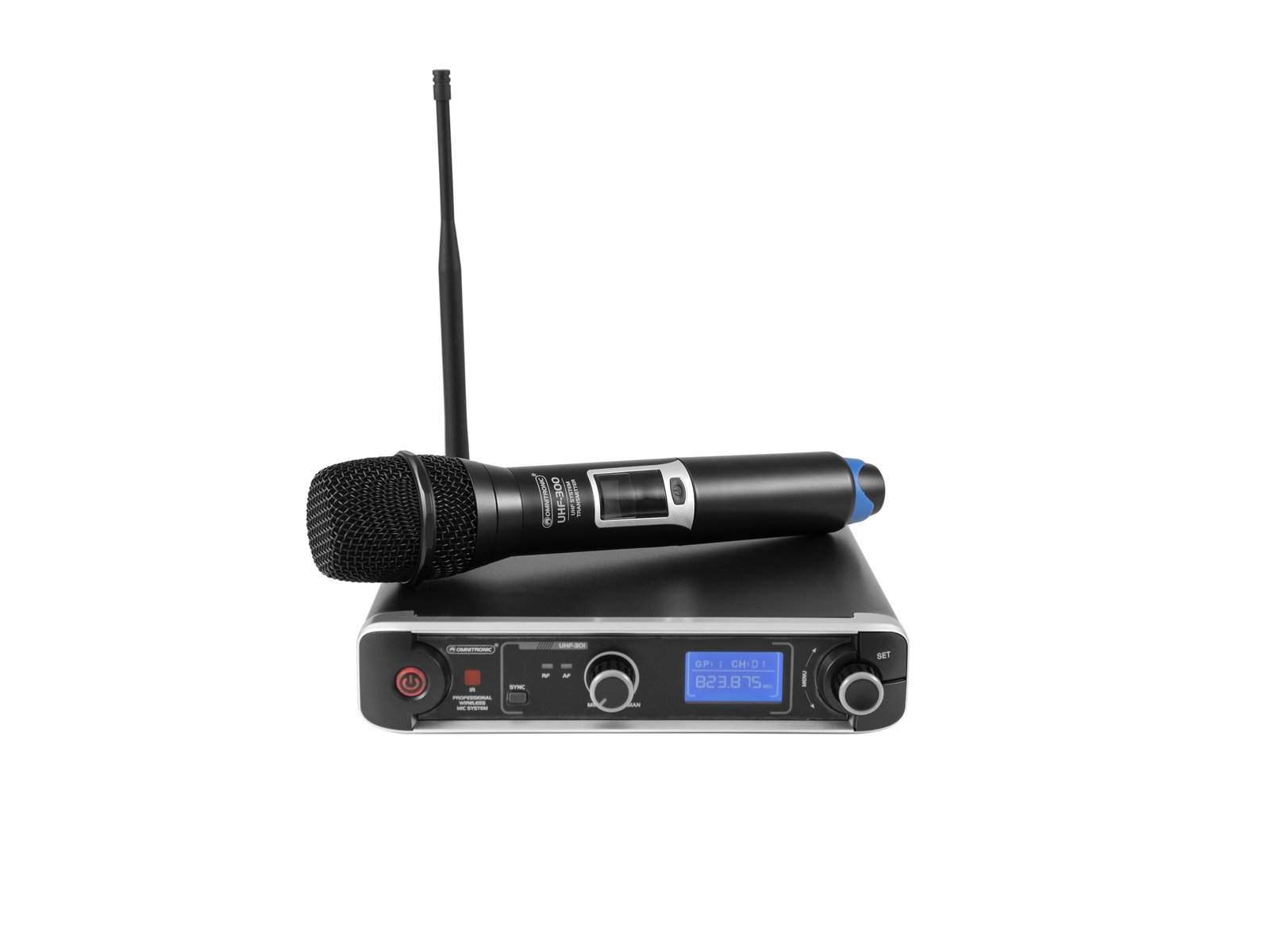 OMNITRONIC UHF-301 1-Kanal-Funkmikrofonsystem 823-832/863-865MHz