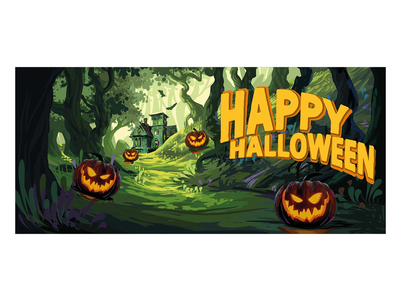 EUROPALMS Halloween Banner, Geisterwald, 400x180cm