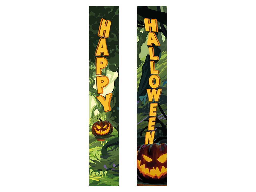 EUROPALMS Halloween Banner, Geisterwald, 2er-Set, 30x180cm
