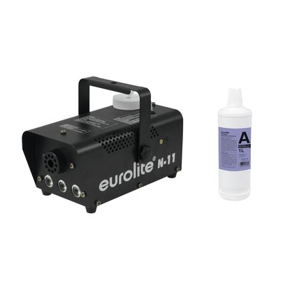 Compact 400 W fog machine with amber LEDs including 1l Smoke Fluid