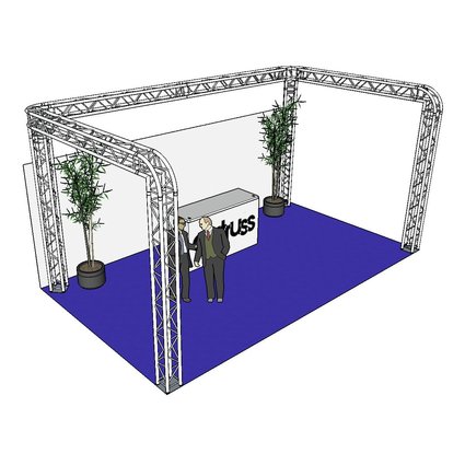 Three-sided Quadlock exhibition stand