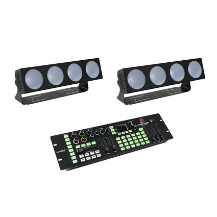 2x LED light effect bar with RGB color mixing including DMX lighting desk