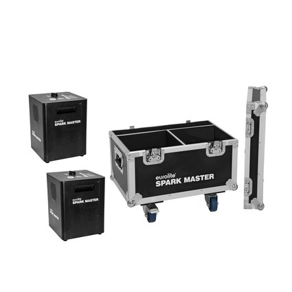 2x Spark Master DMX spark effect without pyrotechnics for indoor fireworks incl. PRO flightcase