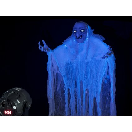 Animierte Halloween Hexe inklusive kompaktem UV-Scheinwerfer