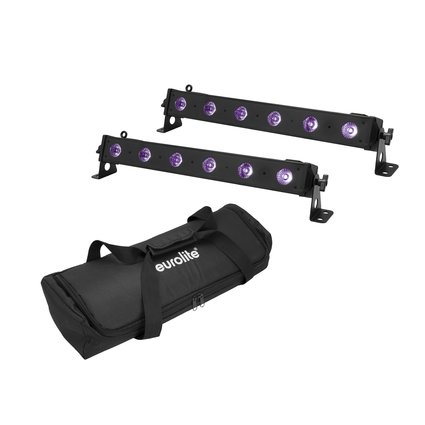 2x light effect bar (50 cm) with UV LEDs including soft bag