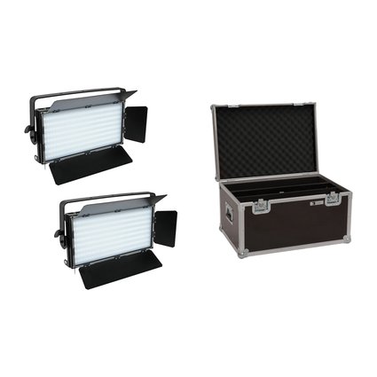 2x DMX-controlled surface light with 240 cold white and 240 warm white LEDs incl. flightcase