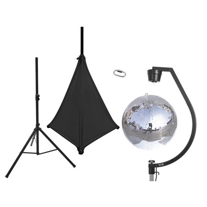Mirror ball incl. stand mount with motor, tripod cover and speaker stand