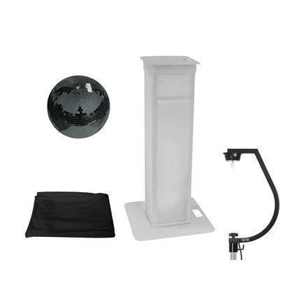 Schwarze Spiegelkugel inkl. Stativhalterung mit Motor, Stage Stand und Cover