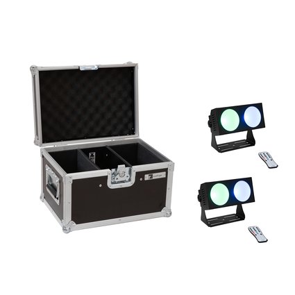 2x LED-Lichteffektleiste mit RGB-Farbmischung inklusive PRO Flightcase