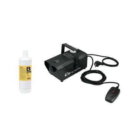 Compact 400 W fog machine with cable remote control incl. 1l smoke fluid