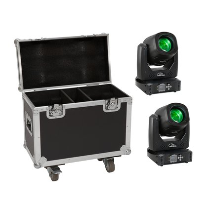 EUROLITE Set 2x LED TMH-B90 + Case mit Rollen