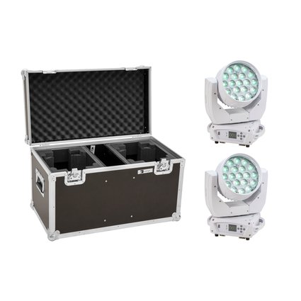 EUROLITE Set 2x LED TMH-X4 Moving-Head Wash Zoom wh + Case