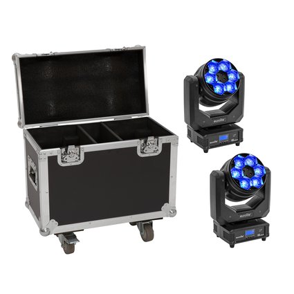 EUROLITE Set 2x LED TMH-H240 Beam/Wash/Flower Effect + Case
