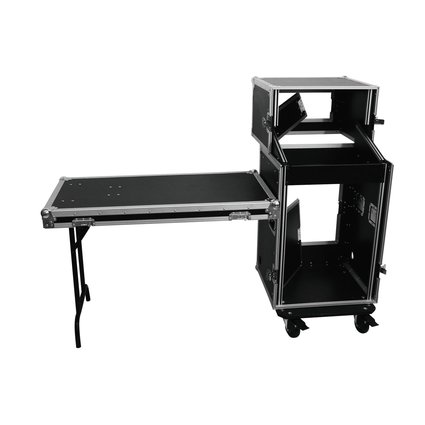 Stage case with integrated desk