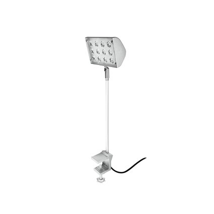 Warm white 12 W LED light on an extension arm with clamp holder