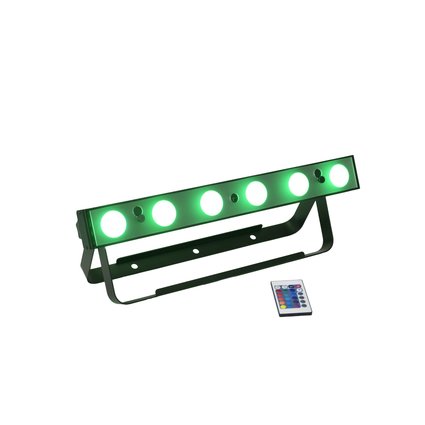 Battery-powered LED bar with 4in1 LEDs and IR remote control