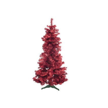 Classic fir tree in trendy metallic red