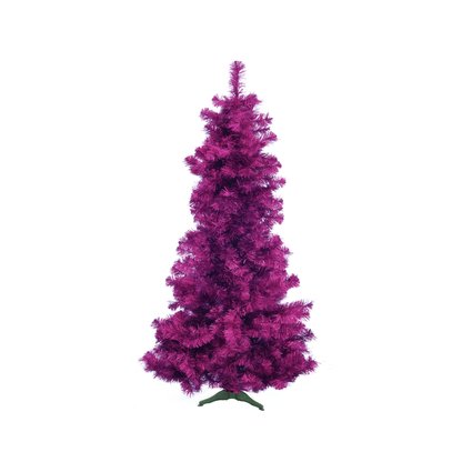 Classic fir tree in trendy metallic purple
